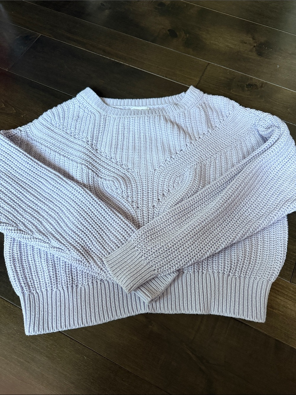 Women's Crewneck Knit Sweater in Light Lavender